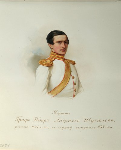 Portrait of Count Pyotr Andreyevich Shuvalov (1827-1889) (From the Album of the Imperial Horse Guards) by Vladimir Ivanovich Hau
