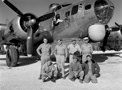 B-17 crew during training for aerial reconnaissance missions in WWII by Volkmar Wentzel
