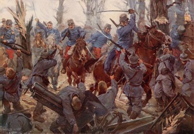 A French light cavalry charge at Lassigny by W.R.S. (after) Stott