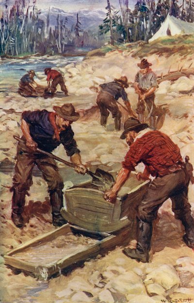 Gold-Washing on the Banks of the Frazer by W.R.S. (after) Stott