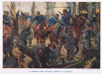 The French Light Cavalry Charge at Lassigny by W.R.S. (after) Stott