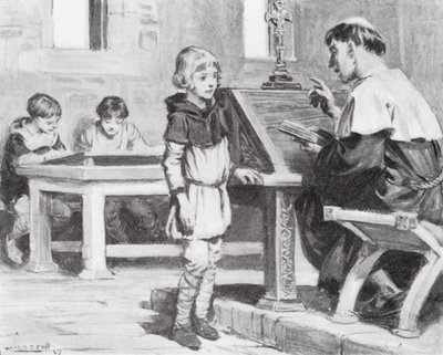 Young Cuthbert at school by W.R.S. (after) Stott