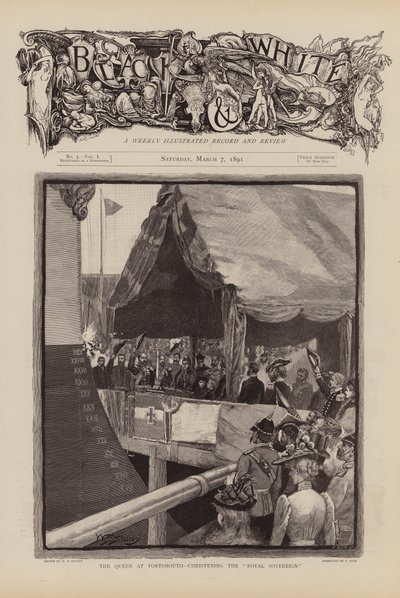 Queen Victoria christening the Royal Sovereign by W.S. Stacey