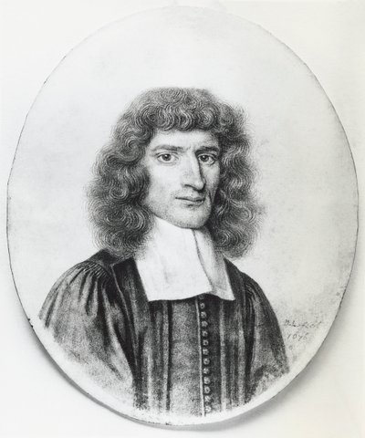 Portrait of Isaac Barrow, English Christian theologian and mathematician, engraving by John Ward Dunsmore