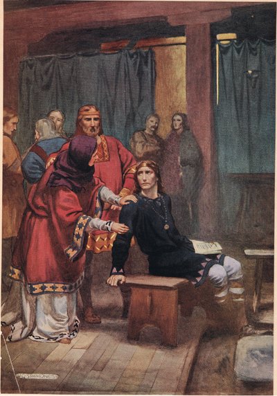 The Queen tries to comfort Hamlet, from 