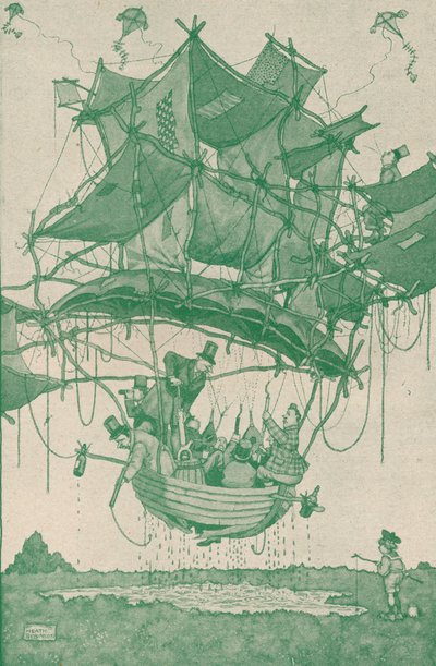 Quite an Early Type of Waterplane Making a Trial Flight from Hampstead Ponds by William Heath Robinson