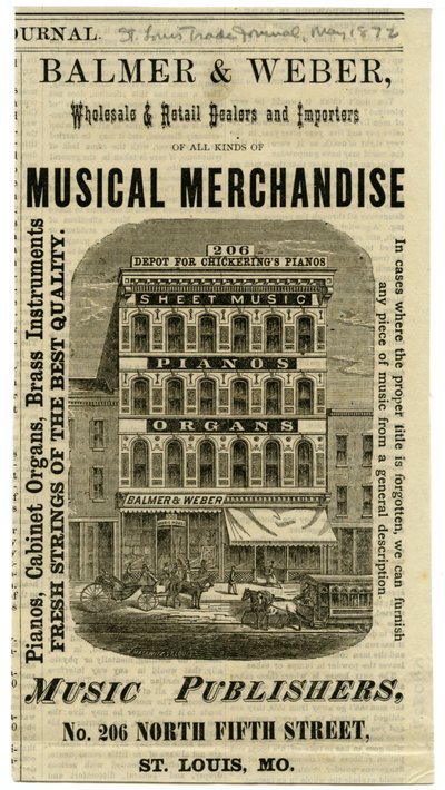 Balmer and Weber Wholesale and Retail Dealers and Importers of Musical Merchandise, 206 North Fourth Street. by W. Mackwitz