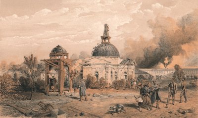Church in the Rear of the Redan, Looking North - Showing the Effects of Shot and Shell, 1856 by W Trask