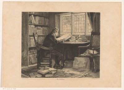 Reading Man by the Window of His Study (title on object: The Bookworm) by W. Wright Nooth