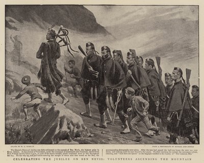 Celebrating the Jubilee on Ben Nevis, Volunteers ascending the Mountain by Walter Charles Horsley