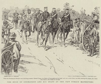 The Duke of Connaught and his Staff at the New Forest Manoeuvres by Walter Charles Horsley