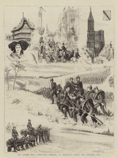 The German Army Manoeuvres, Sketches at Strassburg during the Emperor