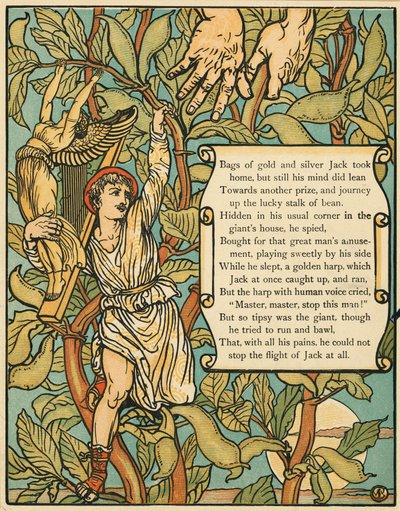 Jack Descending the Beanstalk from Jack and the Beanstalk by Walter Crane