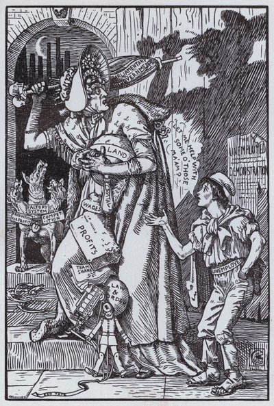 Mrs Grundy Frightened at Her Own Shadow by Walter Crane