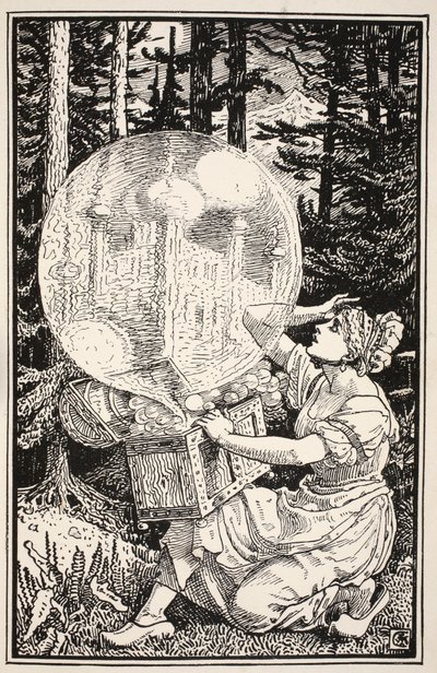 Out came a dome of glass like a soap-bubble, rising into the air, illustration from 