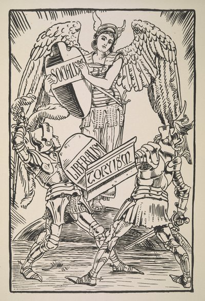 Socialism, Liberalism and Toryism, from Cartoons for the Cause by Walter Crane