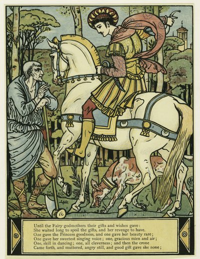 The Prince Asks Directions, from The Blue Beard Picture Book by Walter Crane