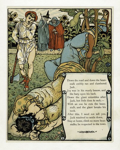 The Giant Breaks His Neck, from The Blue Beard Picture Book by Walter Crane