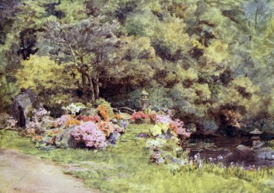 Azaleas in the Choin in Temple Gardens, Kyoto by Walter Frederick Roofe Tyndale
