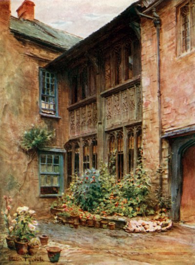 The Yard of the Luttrell Arms, Dunster by Walter Frederick Roofe Tyndale
