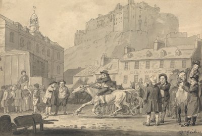 Edinburgh Castle and Horse Fair by Walter Geikie