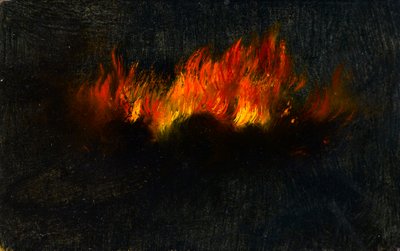 Zeppelin in flames as seen through telescope from Southfields, September 3rd 1916 by Walter Hunt