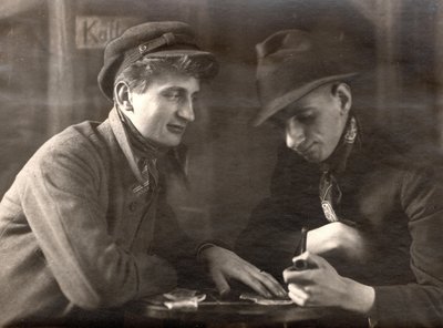 Felix Bressart and Walter Limot in the movie Tragedy in the Mine by Walter Limot