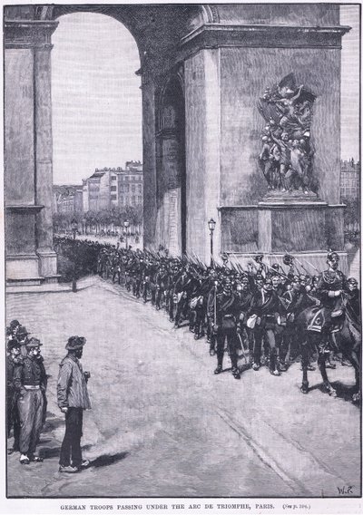 German troops passing under the Arc de Triomphe 1871 AD by Walter Paget