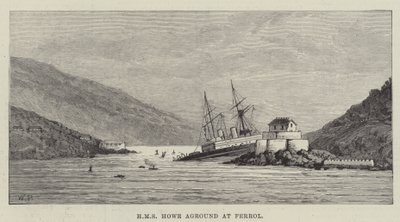 HMS Howe Aground at Ferrol by Walter Paget