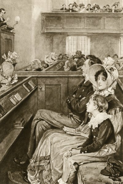 John Ruskin as a Boy Watching the Preacher by Walter Paget