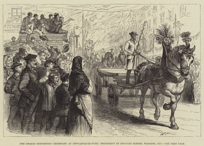 The George Stephenson Centenary at Newcastle-on-Tyne, Procession of Draught Horses, Waggons, etc by Walter Paget