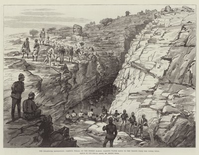 The Khartoum Expedition, Gakdul Wells, on the Desert March, Passing Water Down to the Troops from the Upper Well by Walter Paget
