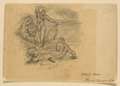 A Group of Four Nymphs (Motif for Design) by Walter Shirlaw