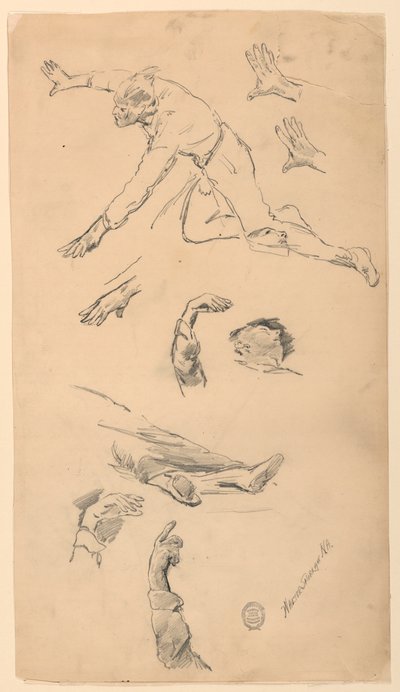 Studies of Hands and Figures by Walter Shirlaw