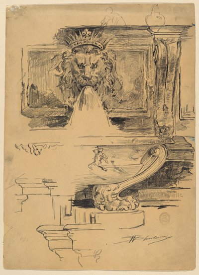 Study of a Fountain, Italy by Walter Shirlaw