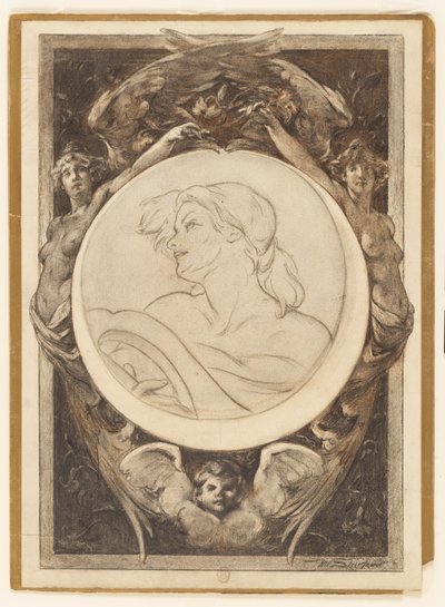 Woman with Lyre by Walter Shirlaw