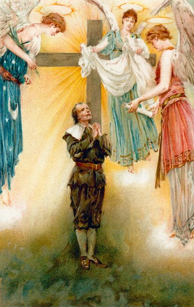 Behold Three Shining Ones Came to him by Walter Stanley Paget