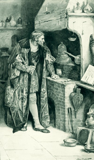 James IV as an alchemist in his laboratory by Walter Stanley Paget
