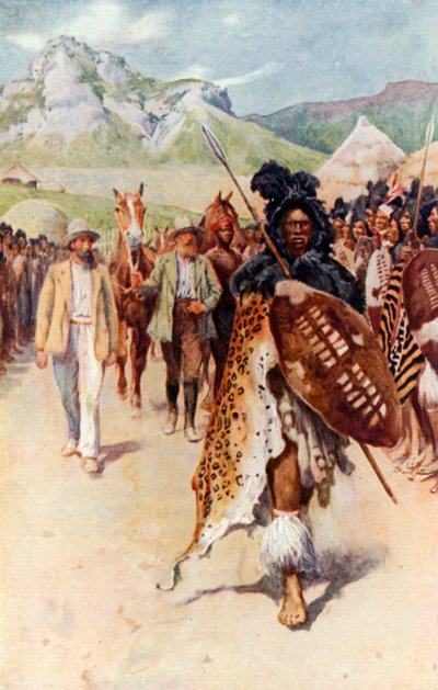 Moffat and the Zulus by Walter Stanley Paget