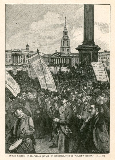 Public Meeting in Trafalgar Square in Commemoration of Bloody Sunday by Walter Westley Russell