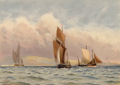 Boulogne Luggers off the French Coast by Walter William May