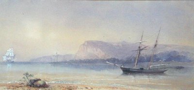 Ships at Anchor by Walter William May