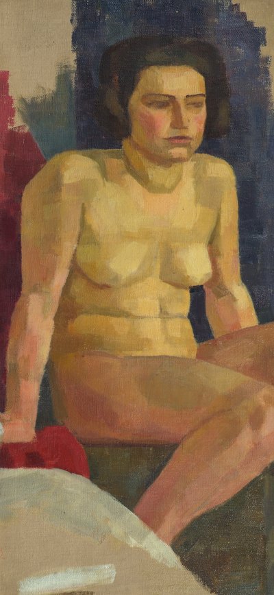 Seated Female Nude by Walther Gamerith