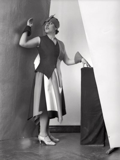 Portrait of Anita Pittoni in a dress designed by the painter Marcello Clarion, c.1930 by Wanda Wulz