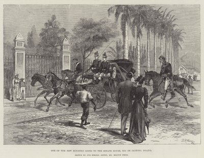 One of the New Ministry Going to the Senate House, Rio de Janeiro, Brazil by Warry