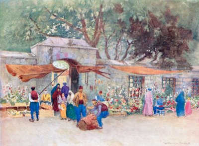 A Flower-Market, Scutari by Warwick (after) Goble