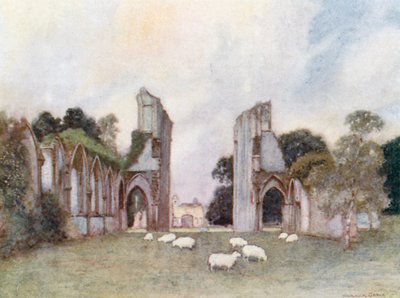 Glastonbury Abbey: Remains of the Great Tower and Other Buildings by Warwick (after) Goble