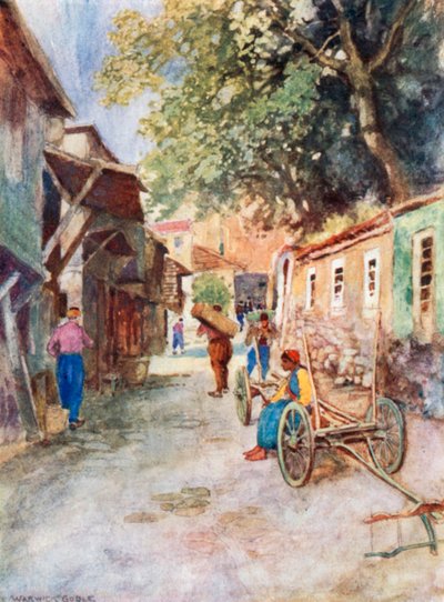 Street Scene, Clay Works by Warwick (after) Goble