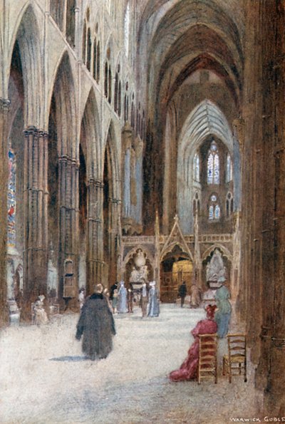 Westminster Abbey: Nave and Choir from the West by Warwick (after) Goble