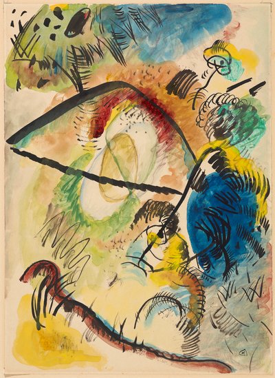Watercolor IX (With Black Strokes) by Wassily Kandinsky